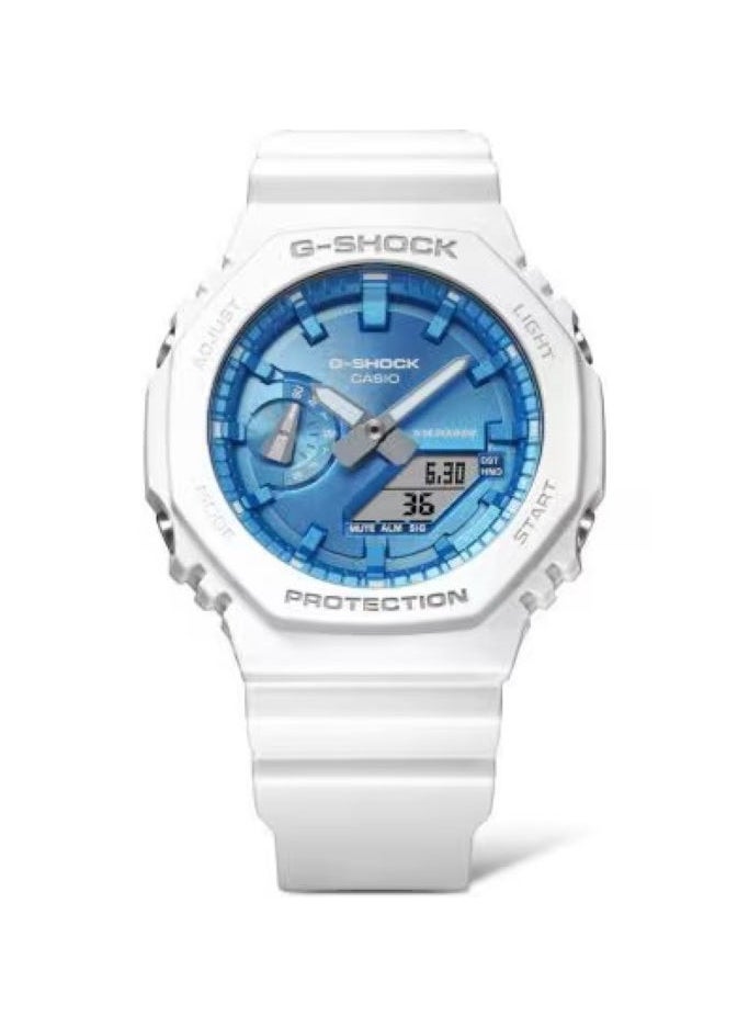 G-SHOCK G-shock GA-2100WS-7A White Watch with Metallic Blue Dial  - Image 2