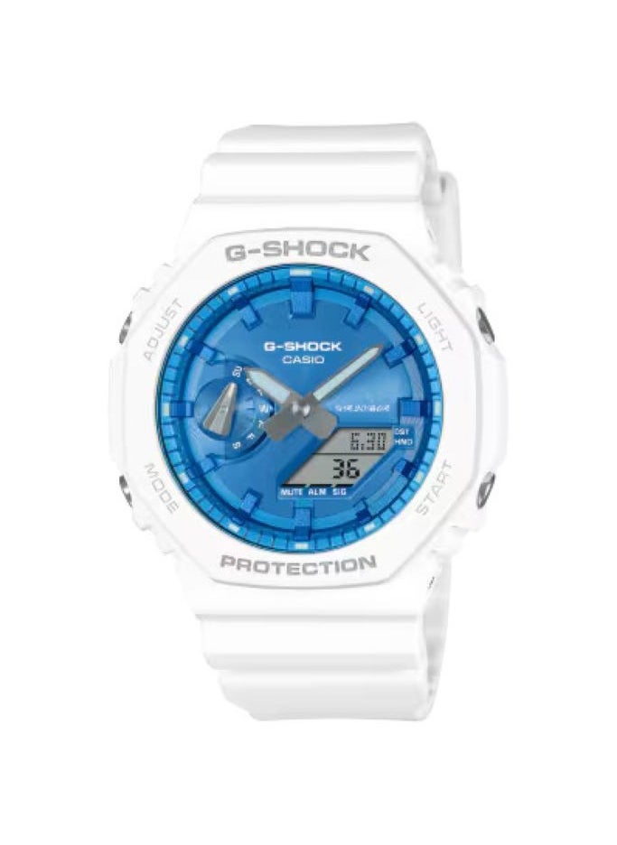 G-SHOCK G-shock GA-2100WS-7A White Watch with Metallic Blue Dial  - Image 1