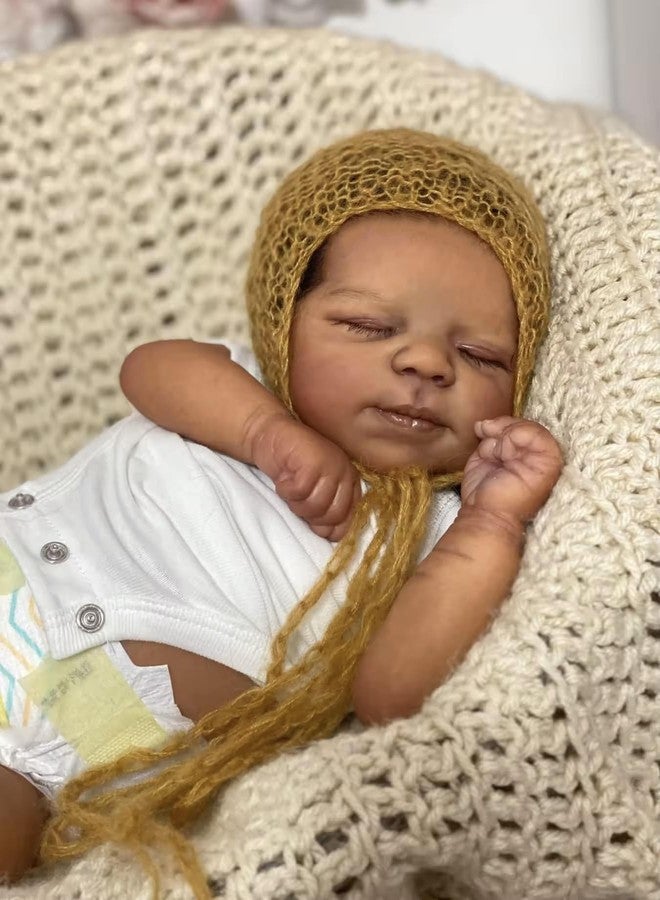 Zero Pam Black Reborn Baby Dolls Silicone Full Body-18 in African American Baby Boy,Full Silicone Baby Doll, Black Reborn Dolls, Realistic Baby Doll with Accessories - Image 4