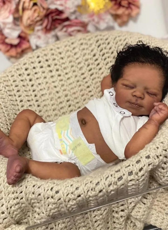 Zero Pam Black Reborn Baby Dolls Silicone Full Body-18 in African American Baby Boy,Full Silicone Baby Doll, Black Reborn Dolls, Realistic Baby Doll with Accessories - Image 1