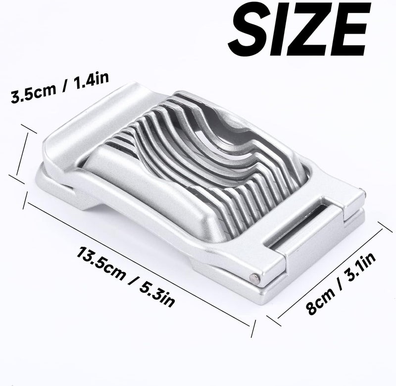 KABUDA 2 Packs Egg Slicer,Strawberry Slicers, Stainless Steel Wire Egg Slicer for Hard Boiled Eggs, Heavy Duty Aluminum Base Metal Egg Cutter for Egg Strawberry Soft Fruit & Food, Dishwasher Safe - Image 2
