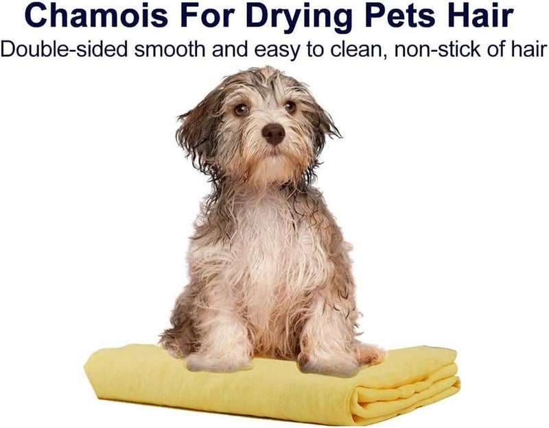 Ayvicco Premium Chamois Drying Cloth Car Drying Towel 26" x 15" Super Absorbent Fast Drying Chamois Environmental and Durable Car Wash Cloth Accessory - Yellow - Image 5