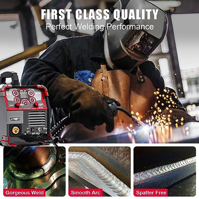 AWT Mig Welder, 200Amp 8 In 1 Gas Mig/Gasless Flux Core Mig/Stick/Lift Tig/Spot Welding/Spool Gun Aluminum Mig Welder, 110/220V Dual Voltage, Multi-Process Welding Machine With Led Digital Display - Image 3