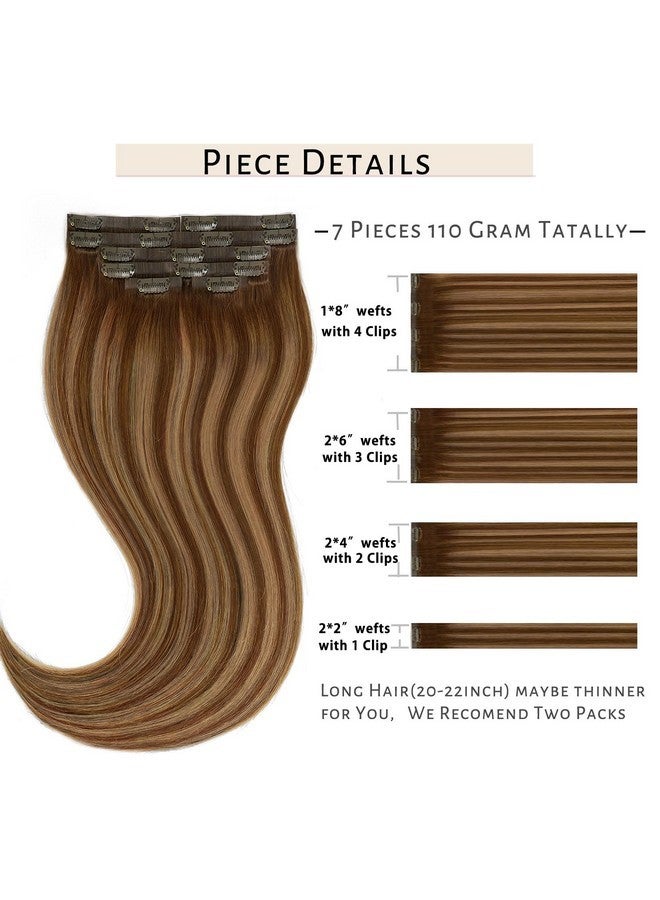 كاليي وصلات شعر كالي بدون خياطة، شعر بشري رقيق للغاية، نسيج جلدي مزدوج من البولي يوريثان، وصلات شعر بشري حقيقي R4-4/27، لون بني شوكولاتة إلى أشقر كراميل، وصلات شعر أومبري، 16 بوصة، 110 جرام، 7 قطع - Image 2