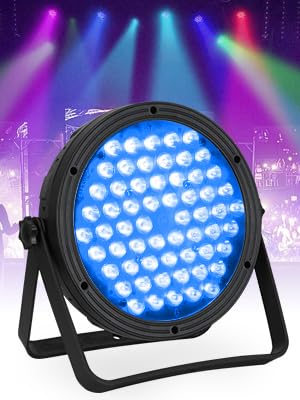 CROWNSWOOD CROWNSWOOD DJ Lights and Disco Light S60 Slim Plastic 60 LED Slim Flat LED Par Stage Lights 60 X 3W LED 8 Colors in 1 Stage Lighting DMX512 Laser Stage Light for Disco Party Dj Club Light  - Image 5