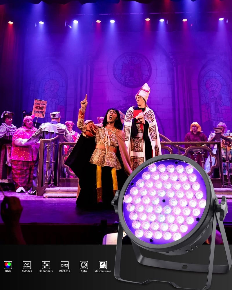 CROWNSWOOD CROWNSWOOD DJ Lights and Disco Light S60 Slim Plastic 60 LED Slim Flat LED Par Stage Lights 60 X 3W LED 8 Colors in 1 Stage Lighting DMX512 Laser Stage Light for Disco Party Dj Club Light  - Image 3