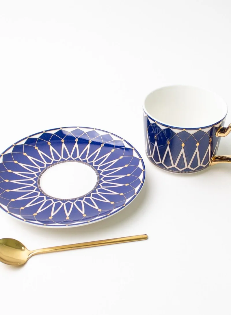 Prickly Pear Zina Porcelain Mug and Saucer Set With Spoon