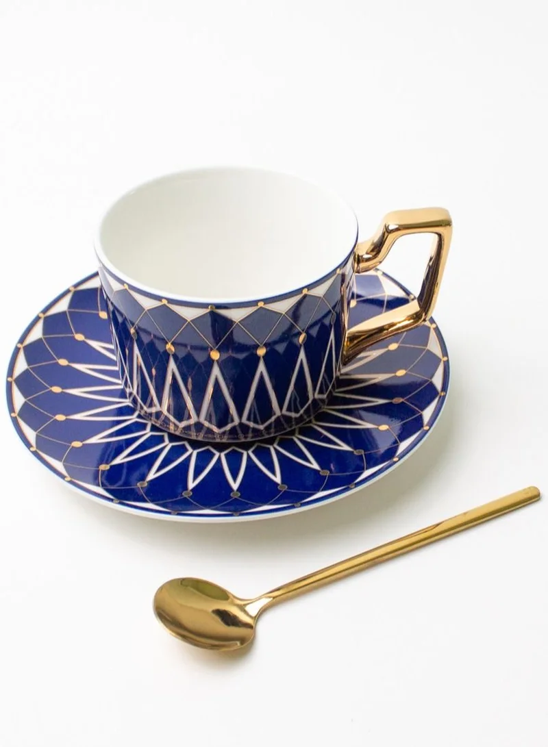 Prickly Pear Zina Porcelain Mug and Saucer Set With Spoon