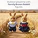 OLEOCA Family Brown Rabbit Figures Set of 2 Collectible Flocked Mini Dolls with Removable Clothes Miniature Dollhouse Pretend Play Figures for Kids Ages 3 - Image 4