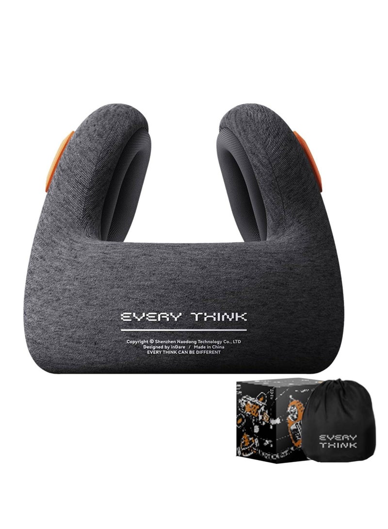 Everythink Travel Pillow for Neck Support, Memory Foam Neck Pillow with Noise Canceling Earmuffs  - Image 1