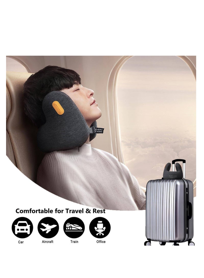 Everythink Travel Pillow for Neck Support, Memory Foam Neck Pillow with Noise Canceling Earmuffs  - Image 5