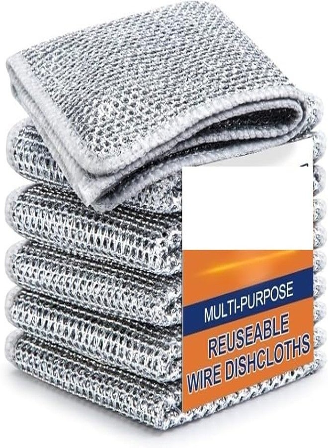 Agroha Multipurpose Wire Dishwashing Rags for Wet and Dry Stainless Steel, Scrubber Non-Scratch Wire Dishcloth for Washing Dishes Sinks Counters (20cm x 20cm x 0.5cm (Pack of 3 - Image 1
