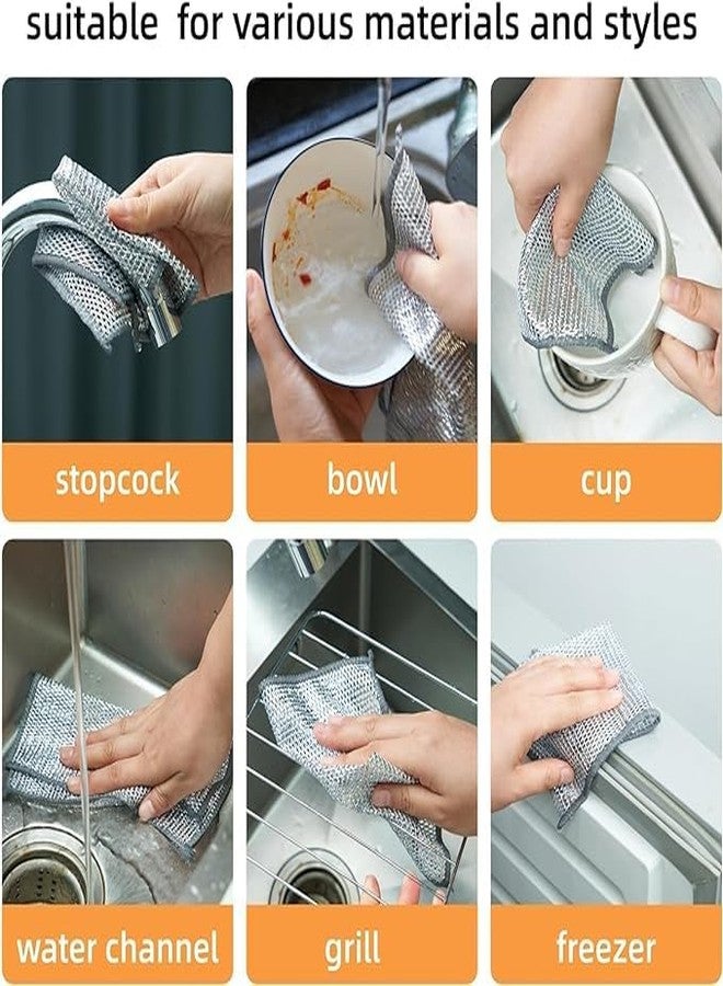Agroha Multipurpose Wire Dishwashing Rags for Wet and Dry Stainless Steel, Scrubber Non-Scratch Wire Dishcloth for Washing Dishes Sinks Counters (20cm x 20cm x 0.5cm (Pack of 3 - Image 5