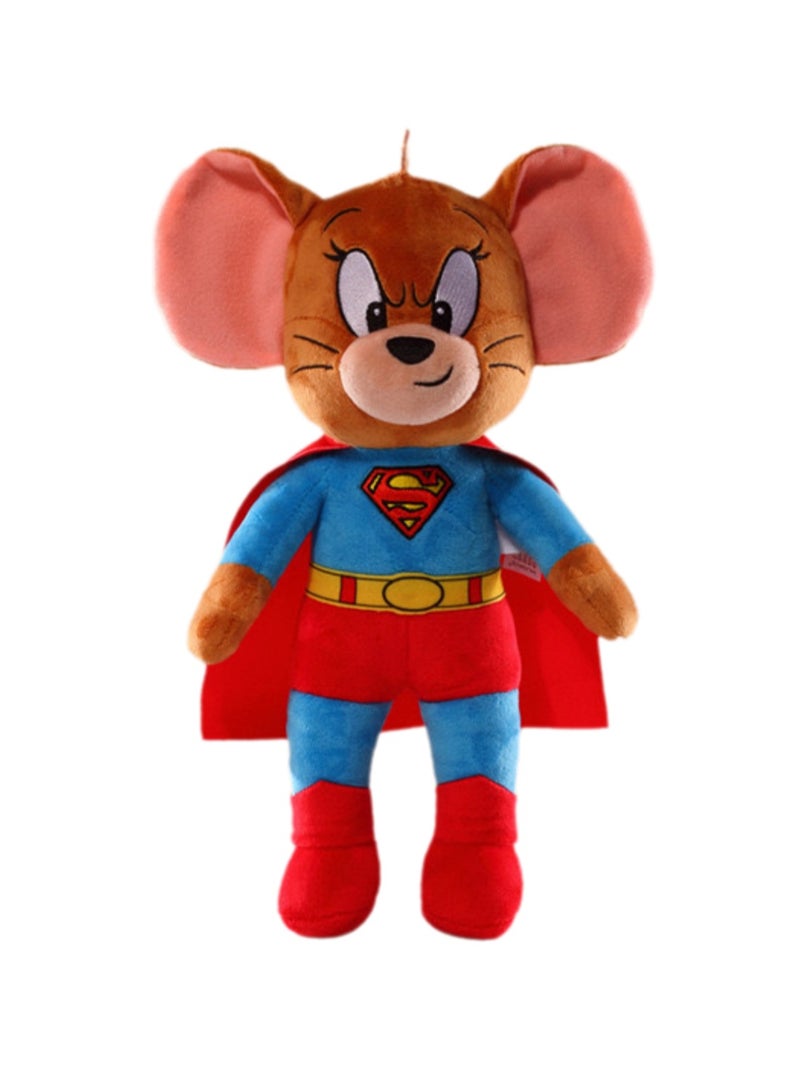 Tom-Cat with Jerry-Mouse Plush Stuffed Toy Cartoon Movie Tom and Jerry Stuffed Set Toy Stuffed Animal Birthday Gift for Girls and Boys (32cm Superman Jerry Mouse 100th Anniversary Series) - Image 1