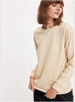 DeFacto Woman Knitted Regular Fit Crew Neck Sweat Shirt  - Image 1