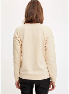 DeFacto Woman Knitted Regular Fit Crew Neck Sweat Shirt  - Image 4