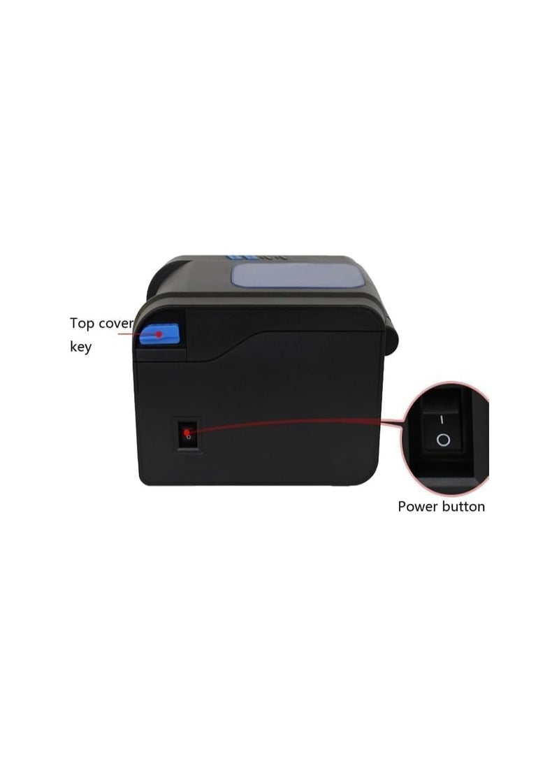 Thermal Barcode Sticker Printer – High-Speed Label Printer for Bulk Printing, USB Connection – Black  - Image 3