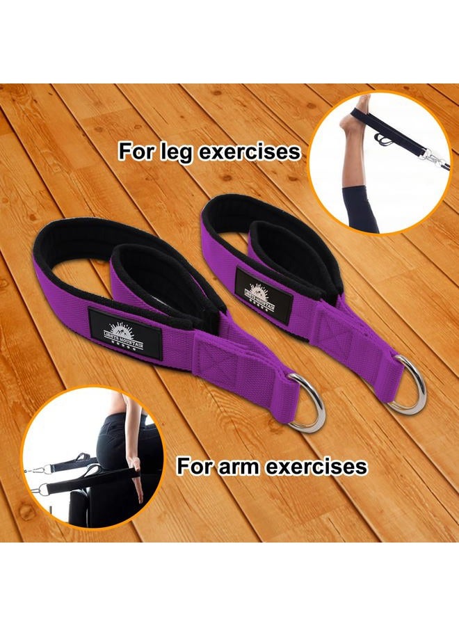 Lights Mountain 1 Pair Pilates Double Loop Straps for Reformer, Fitness D-Ring Straps Handle, Yoga Exercise Accessories for Home Gym Workout - Image 5