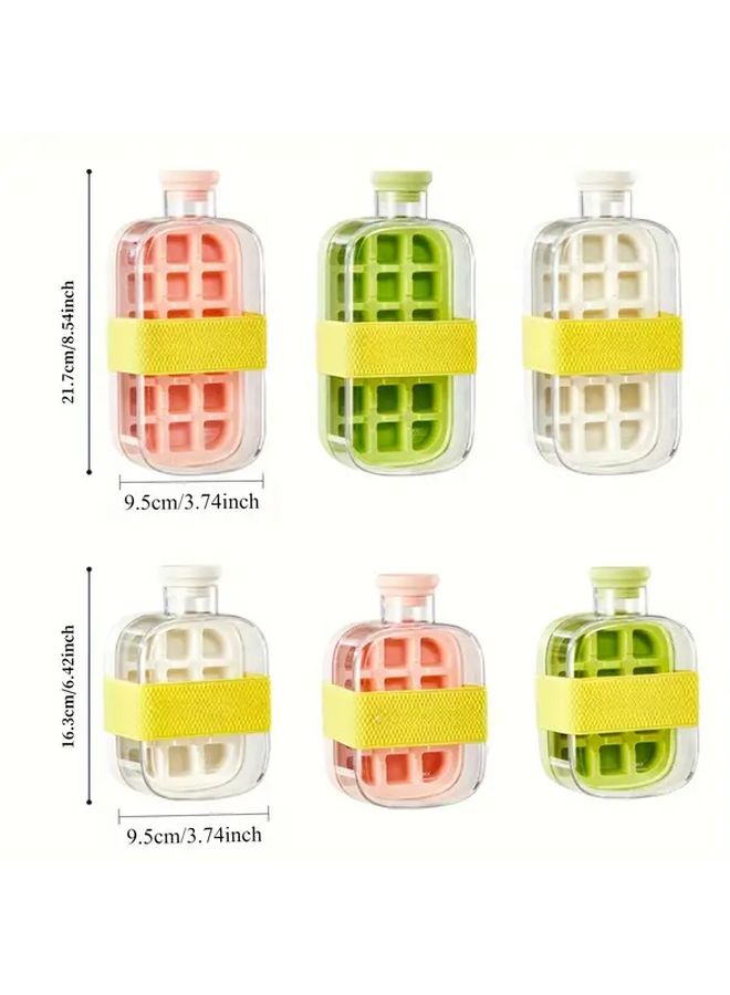 Pink Small Ice Cube Tray With Handle And Lid For Refrigerator Outdoor Travel - Image 3