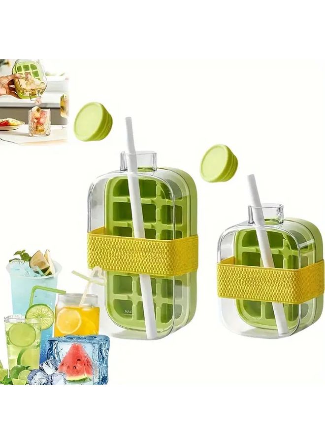 Pink Small Ice Cube Tray With Handle And Lid For Refrigerator Outdoor Travel - Image 5