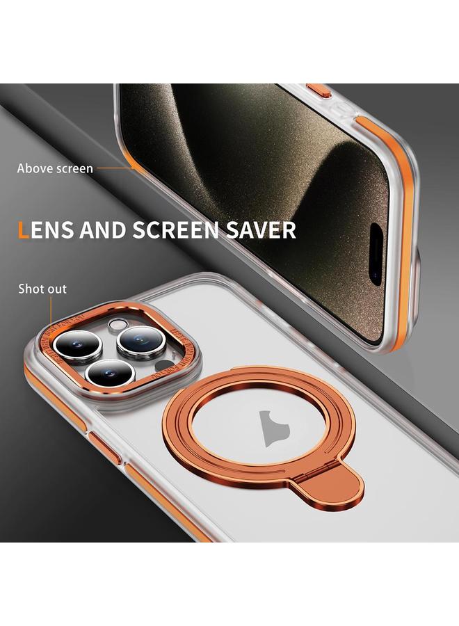 اس-توب جراب هاتف iPhone 15 Pro مصنوع من مادة TPU الهجينة المصنوعة من الأكريليك مع حامل مغناطيسي MagSafe بلونين - Image 3