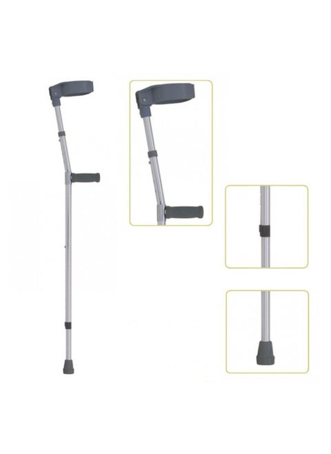 Lightweight forearm crutch in durable anodized aluminum with a soft, comfortable hand grip