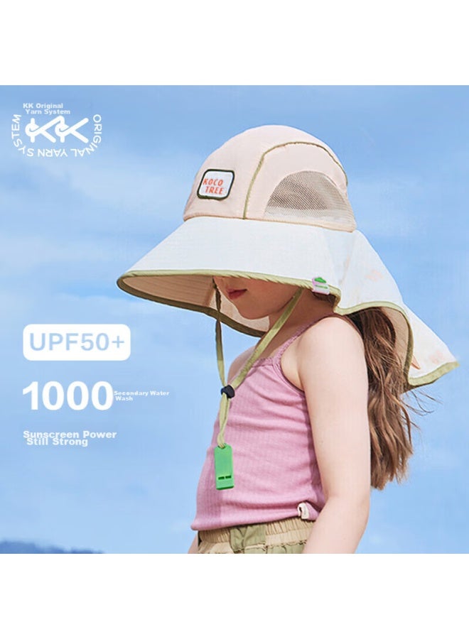 Kocotree Children's Sun Protection Hat, Uv-resistant, Kids' Cape Hat, Wide-brimmed Sunshade, Summer Outdoor Beach Hat - Image 1