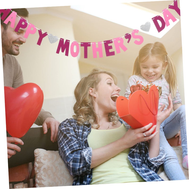 Glitter Mother Day Bunting Banner Paper Pendant for Indoor Party Decorations - Image 3