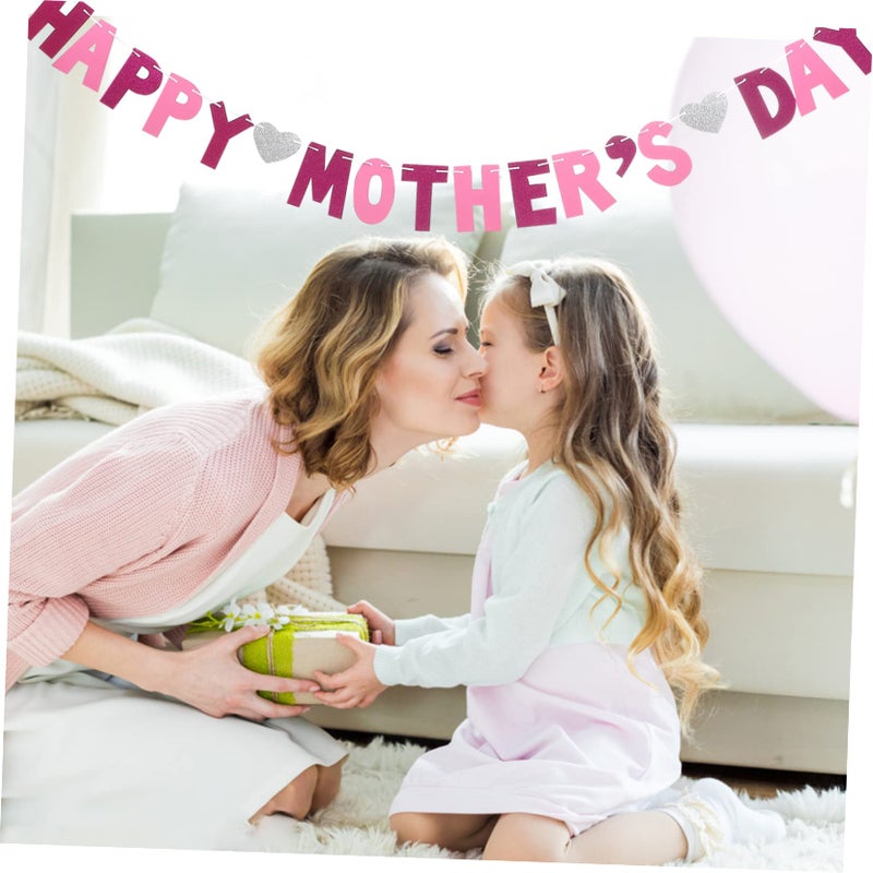 Glitter Mother Day Bunting Banner Paper Pendant for Indoor Party Decorations - Image 4