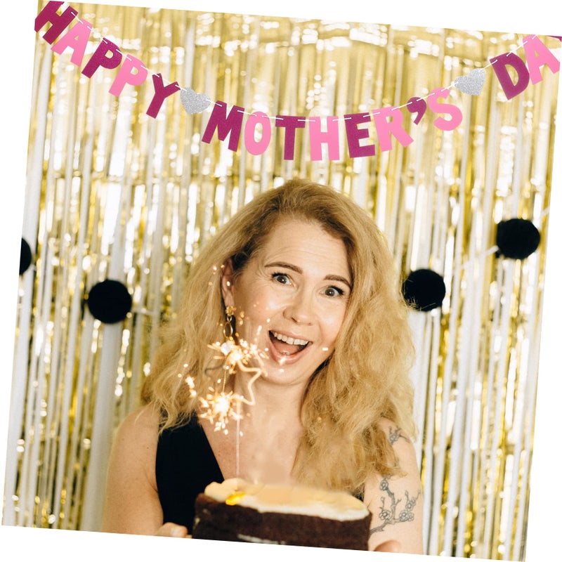Glitter Mother Day Bunting Banner Paper Pendant for Indoor Party Decorations - Image 5