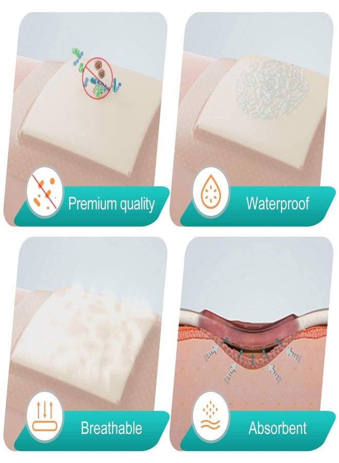 Dimora Silicone Foam Dressing with Border Adhesive 6"x6" Waterproof Wound Dressing Bandage for Wound Care 20 Pack - Image 5