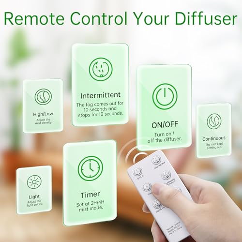 ASAKUKI Essential Oil Diffuser, 300ml Ultrasonic Aromatherapy Oil Humidifier with 7 Colors Lights 2 Mist Mode for Home - Image 4