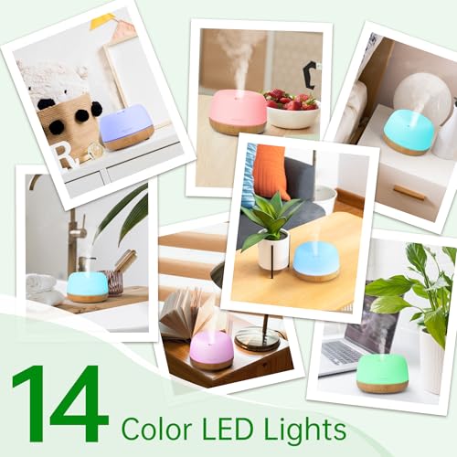 ASAKUKI Essential Oil Diffuser, 300ml Ultrasonic Aromatherapy Oil Humidifier with 7 Colors Lights 2 Mist Mode for Home - Image 3