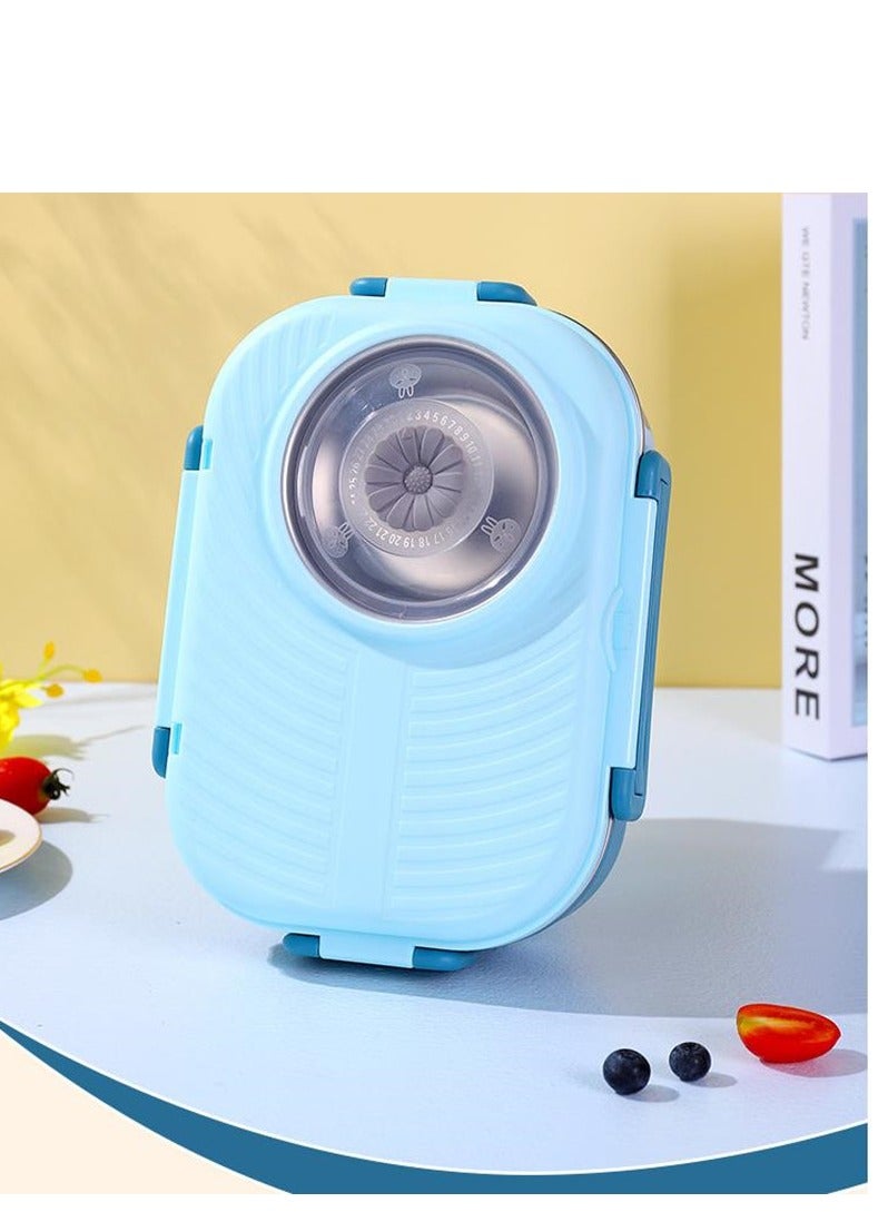 Golden Stainless Steel Lunch Box,Thermal Insulation Bento lunch box,Steel Food Container with Soup Bowl,Containers Lunch Box with 3 Compartments,Kids School Lunch box(1000 ml) - Image 1