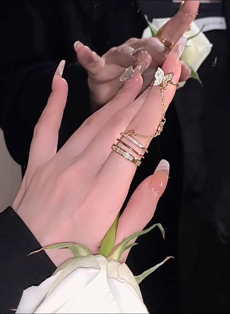 إيكوال خاتم نسائي بتصميم عصري باللون الذهبي - Image 1