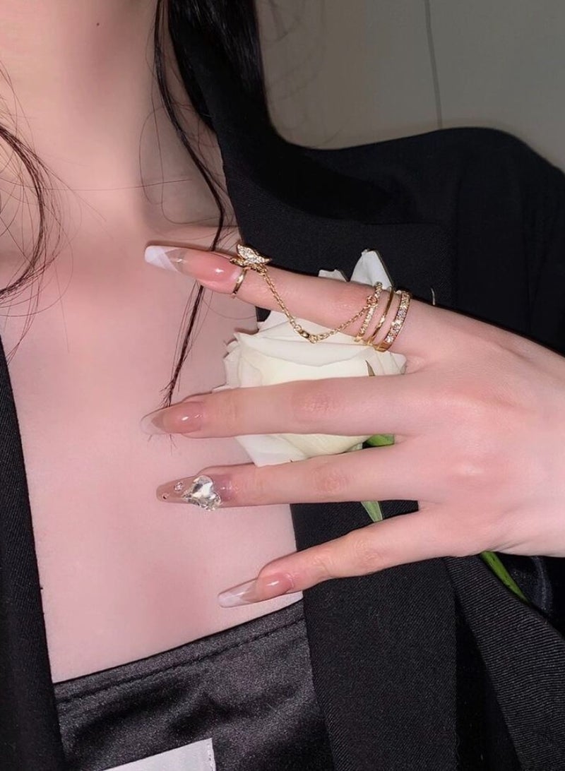 إيكوال خاتم نسائي بتصميم عصري باللون الذهبي - Image 2