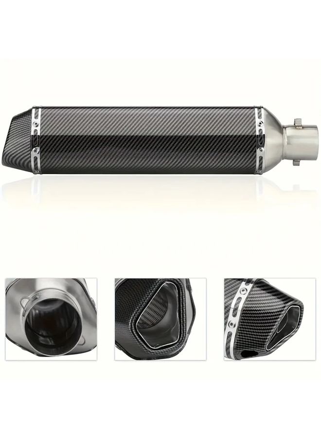 Black 340mm Aluminum Motorcycle Exhaust Pipe Corrosion Resistant Durable Metal Fits Most Bikes - Image 3