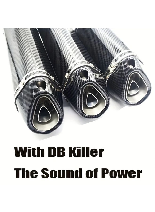 Black 340mm Aluminum Motorcycle Exhaust Pipe Corrosion Resistant Durable Metal Fits Most Bikes - Image 4