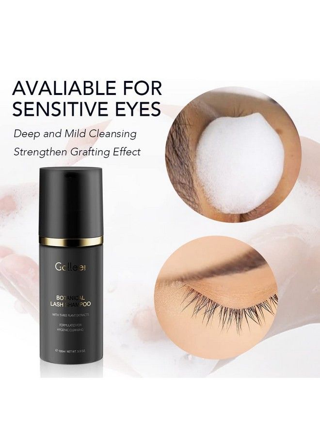 GOLLEEPRO Eyelash Extension Cleanser 100 Ml Lash Shampoo For Lash Extensions With Brush Eyelash Wash For Extensions & Natural Lashes/Paraben & Sulfate Free Safe Makeup Remover - Image 5