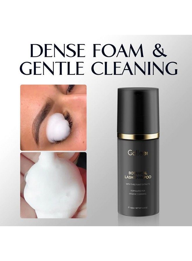 GOLLEEPRO Eyelash Extension Cleanser 100 Ml Lash Shampoo For Lash Extensions With Brush Eyelash Wash For Extensions & Natural Lashes/Paraben & Sulfate Free Safe Makeup Remover - Image 3