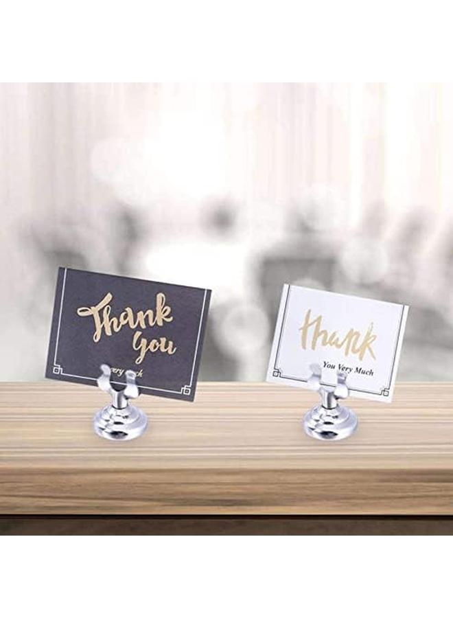 Generic Place Card Holder 6Pcs Paper Menu Stand Table Number Holder Table Memo Holder Clip Photo Holder For Wedding Party Decorations Food Labels For Party Buffet Stainless Steel Silver  - Image 2