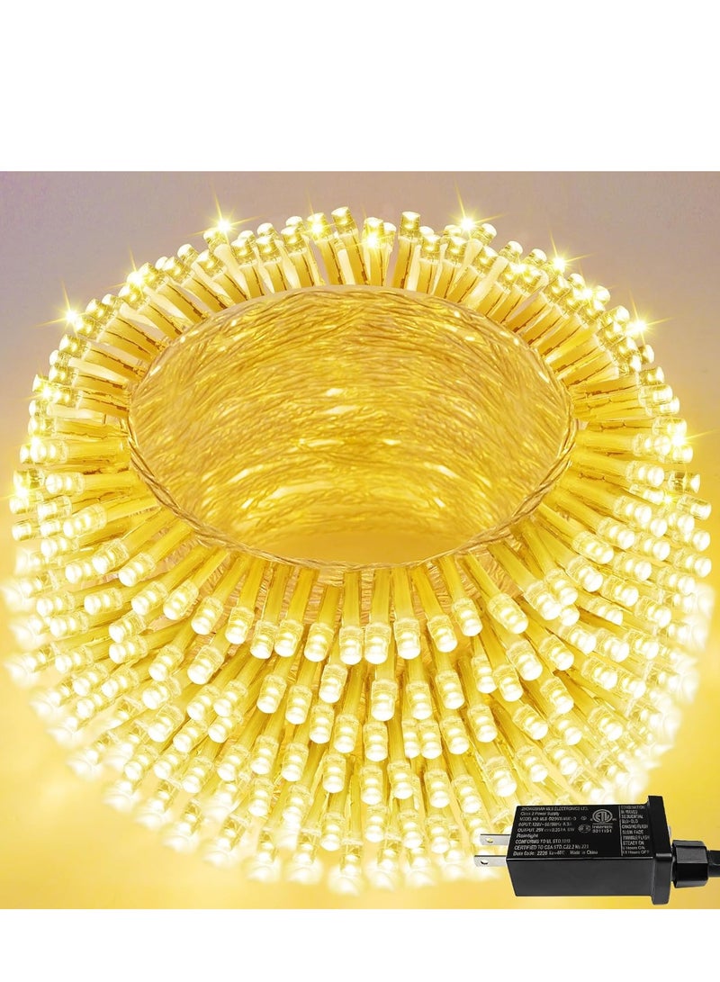 Lights Indoor Outdoor, Clear Wire 66Ft 200 LED String Lights for Bedroom, 13 Modes Twinkle Fairy String Lights for Xmas Tree Wedding Party Bedroom Garden Decorations (Warm White)