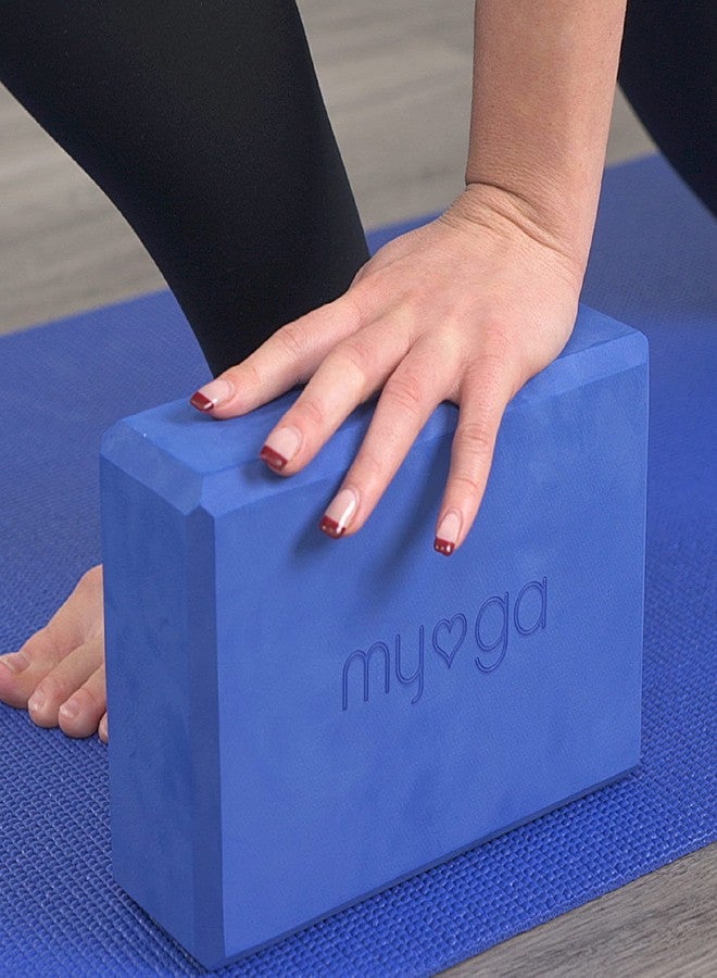 MYGA Yoga Block - Lightweight EVA Foam Yoga Brick - High Density Non-Slip Block for Pilates, Balance and Flexibility - Royal Blue - Image 3