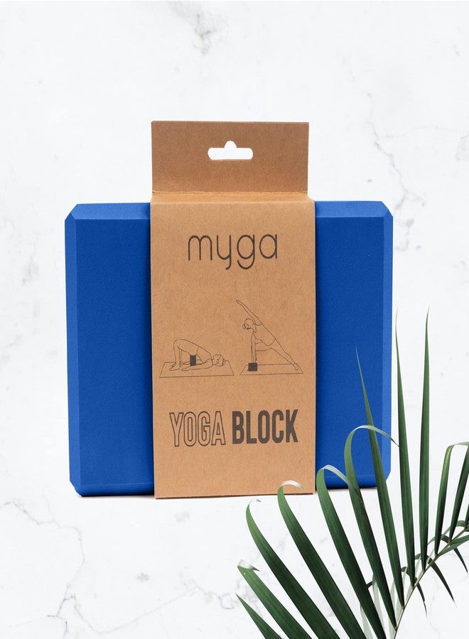 MYGA Yoga Block - Lightweight EVA Foam Yoga Brick - High Density Non-Slip Block for Pilates, Balance and Flexibility - Royal Blue - Image 2