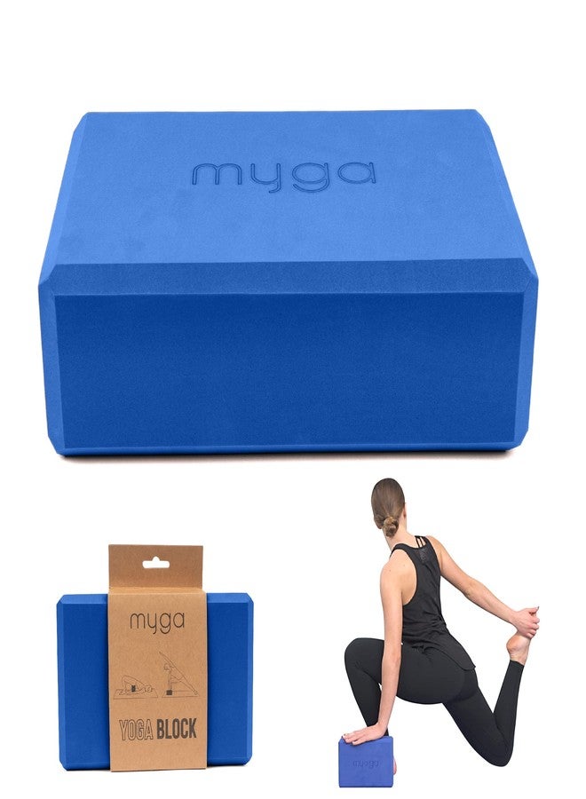 MYGA Yoga Block - Lightweight EVA Foam Yoga Brick - High Density Non-Slip Block for Pilates, Balance and Flexibility - Royal Blue - Image 1