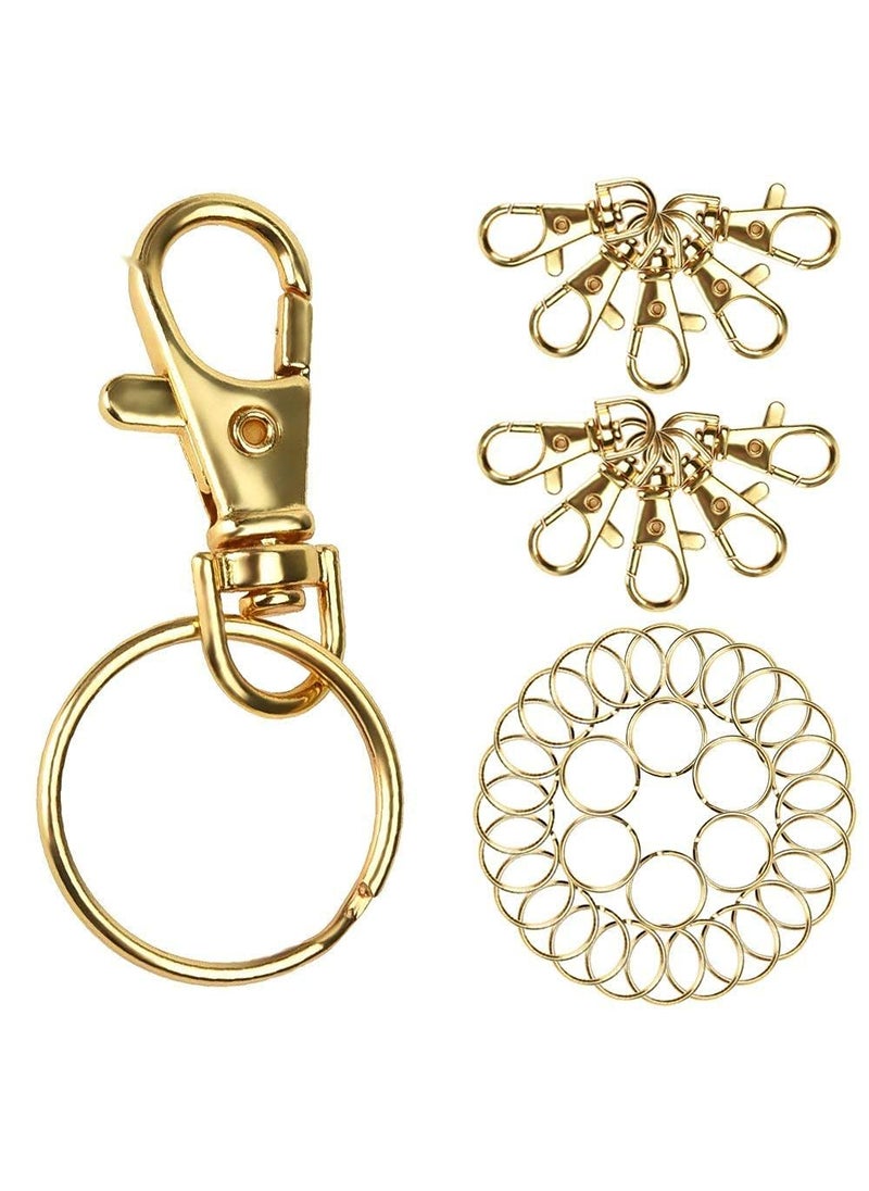 DIY Crafts Diy Crafts 13602 Rings for Keychain Lanyard Hanging Nail Files, Label Tags, Foldable Scissors, Keys & Other Small Things, Pack of 80, Gold (Multicolor)  - Image 1