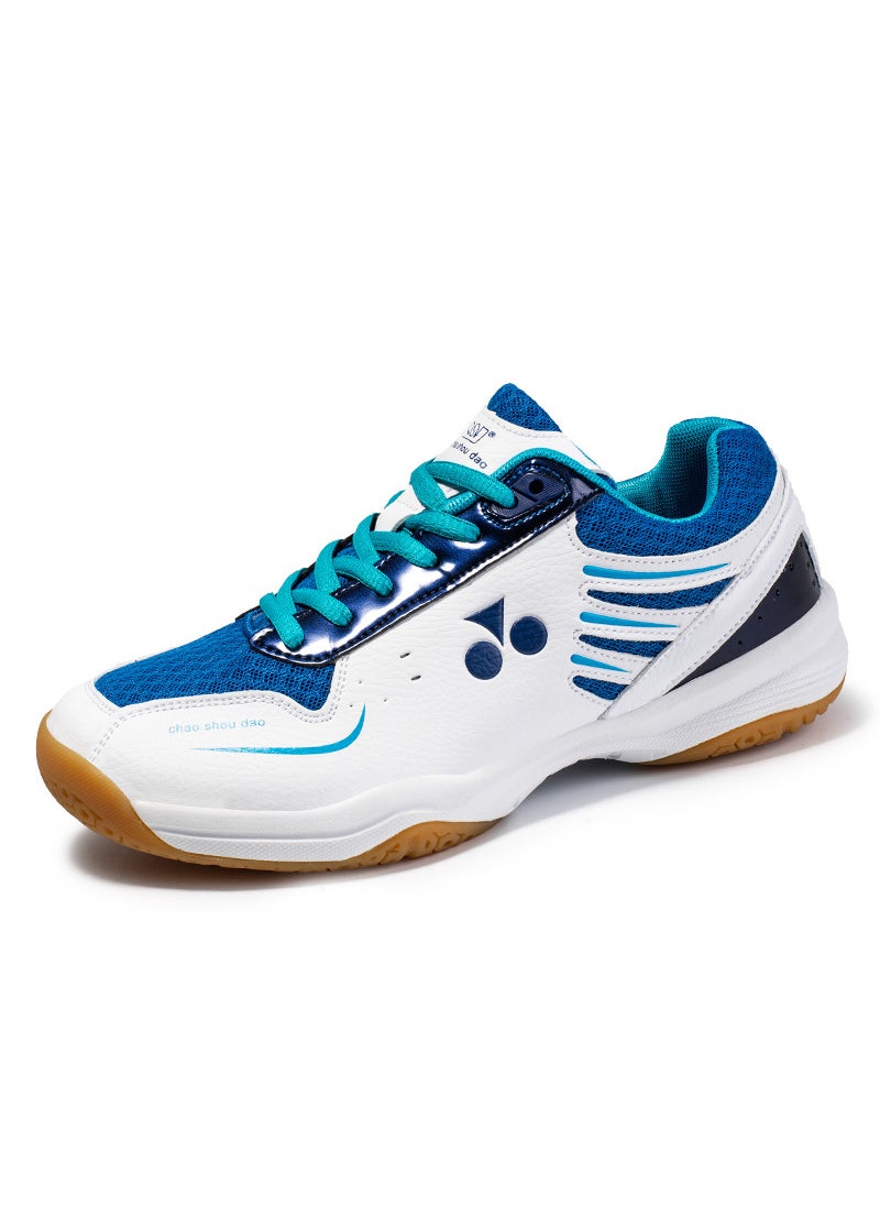 Generic Breathable Anti-Slip Badminton Shoes for Couples 1906 White Blue 