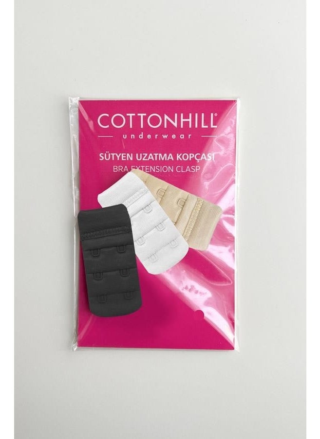 COTTONHILL خطاف تمديد حمالة الصدر للنساء من COTTONHILL، خطافين، خطاف ثلاثي الصفوف، عبوة من 3 قطع  - Image 2