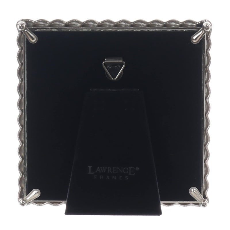 Lawrence Frames 4x4 Brushed Nickel Metal Picture Frame with Rope Design - Image 4
