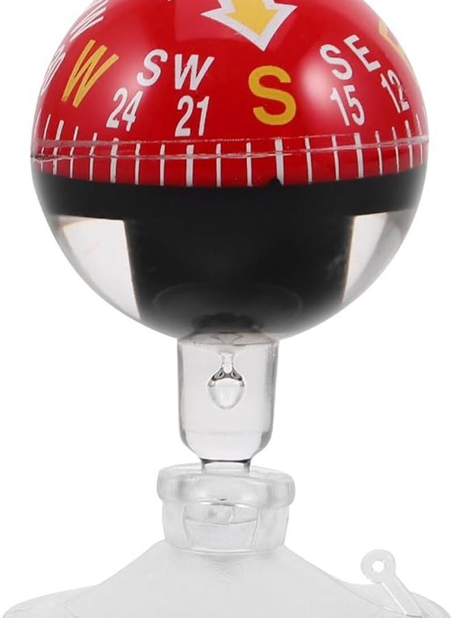 Red Car Dashboard Compass 38mm Suction Cup for Auto Boat Outdoor Navigation Hiking - Image 1